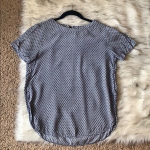 Navy blue and white top